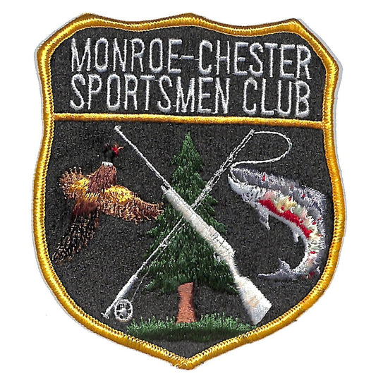 Monroe Chester Sportsmen Club 4.25" Vintage Emb. Patch VGC NOS Bird Fish c1980's