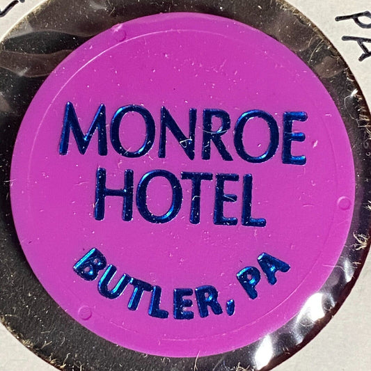 Butler, PA Monroe Hotel Plastic Token G/F One Bottle Beer