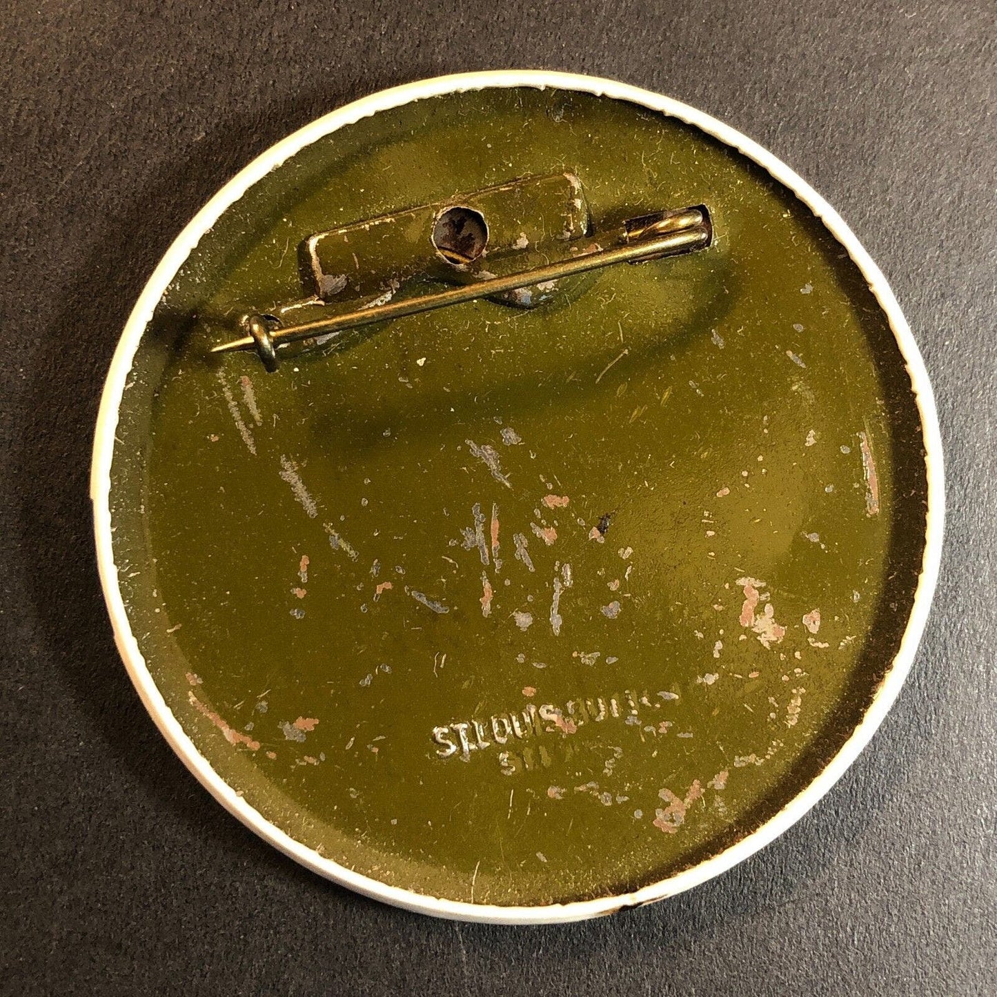 National Restaurant Week Good Food Steel Pinback Button 2 1/8" c1930's-40's