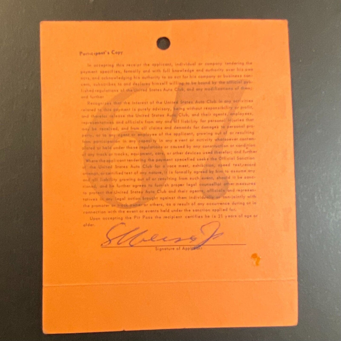 1967 Reading, PA USAC Pit Pass w/ Gateman Stub VGC Auto Racing April 22 1967