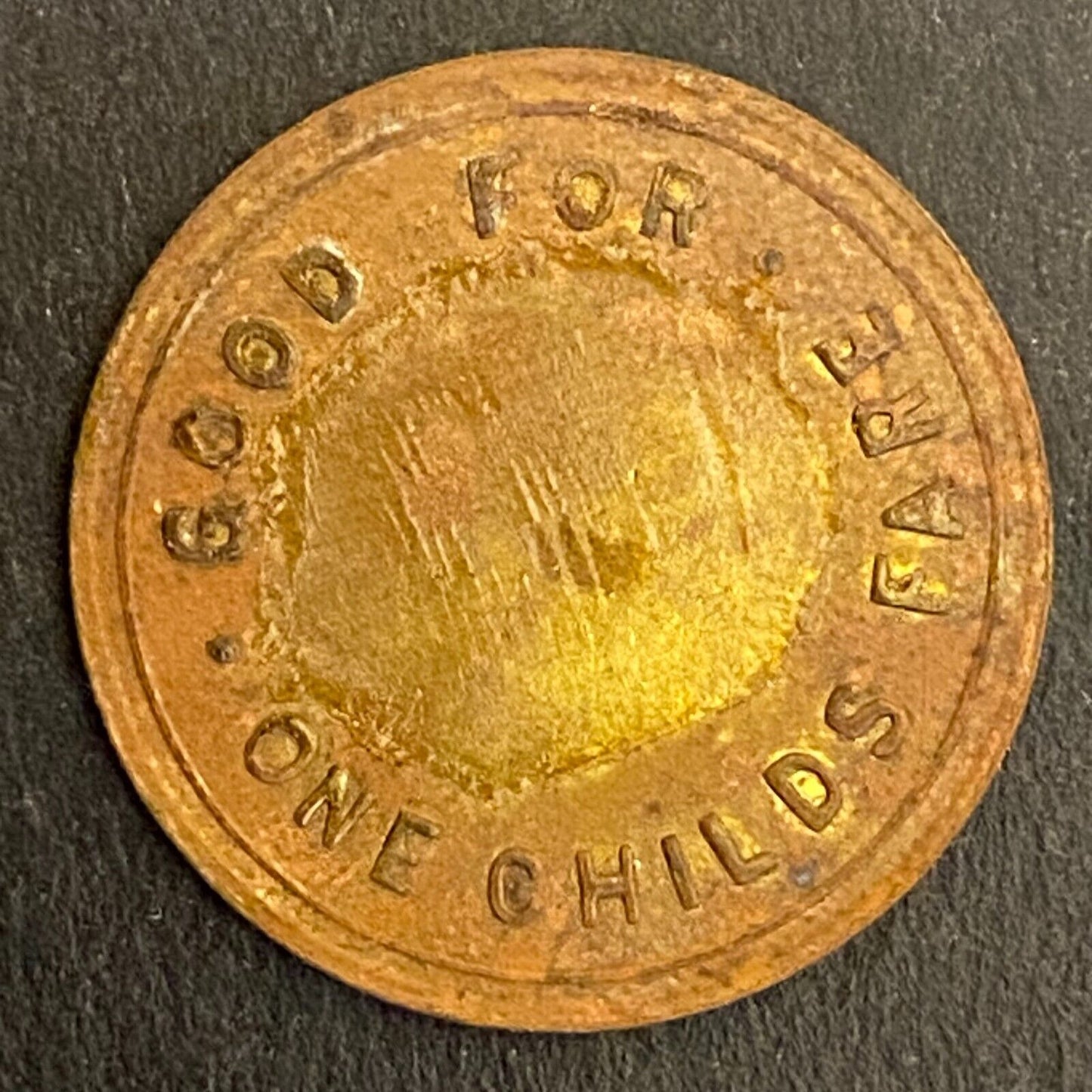 Nelson Damrill Transit Pittsburg, KS G/F One Childs Fare Transit Token 21mm (#2)