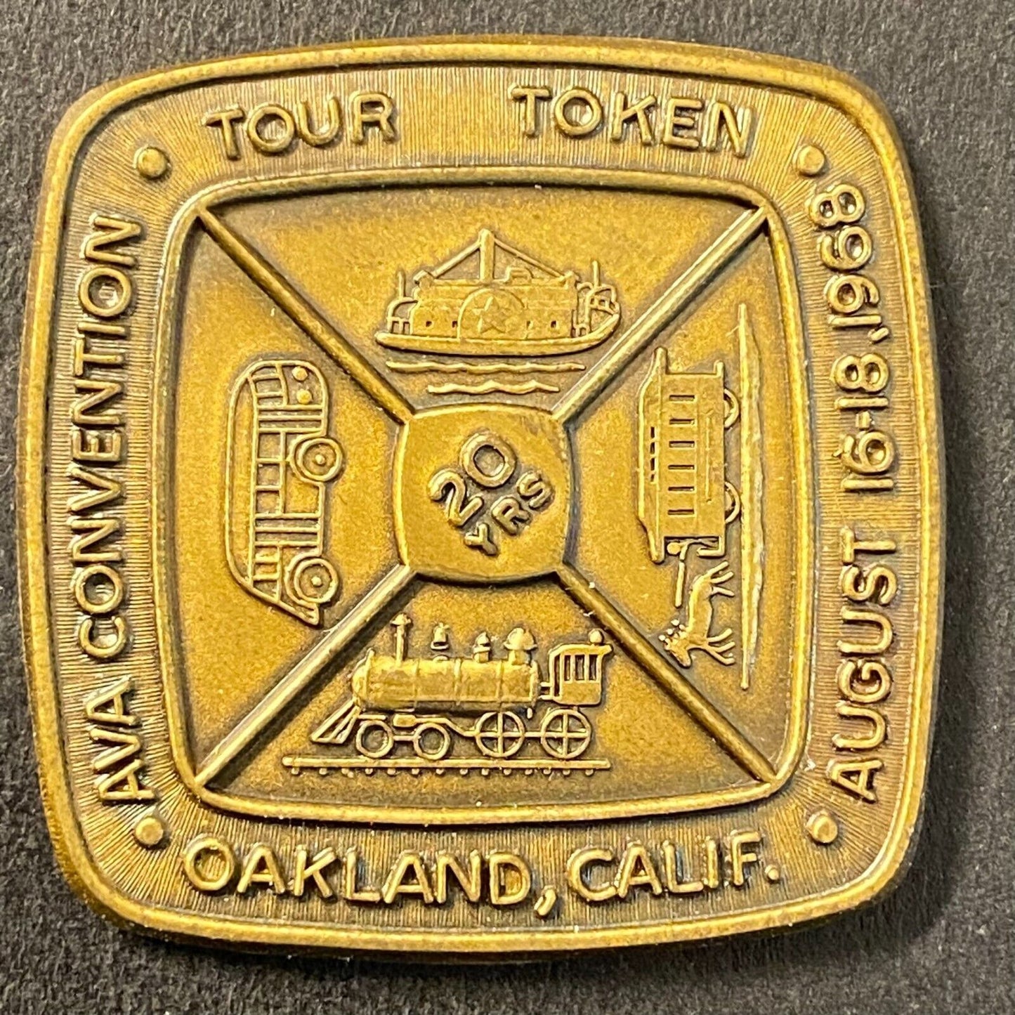 1968 AVA American Vecturist Assoc. Oakland, CA Commem. Token / Medal 13g 34mm