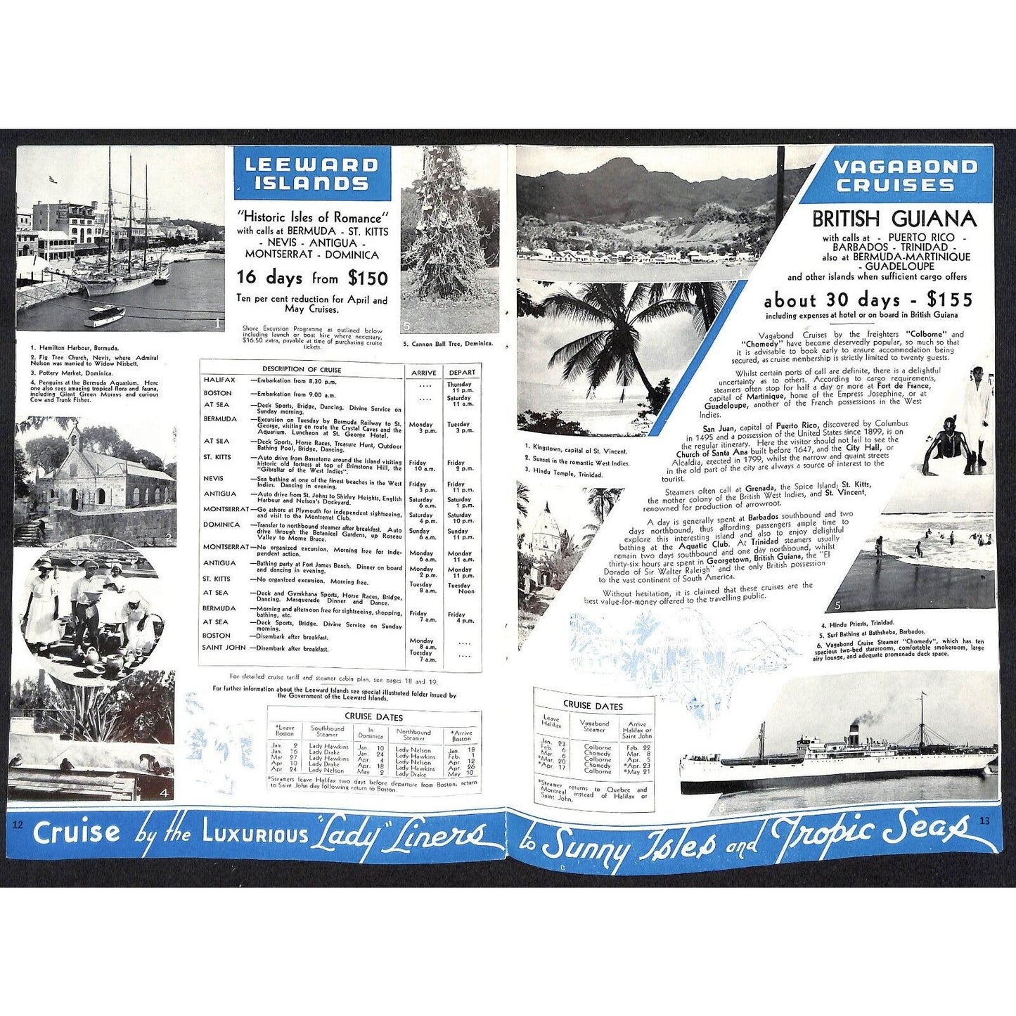 Canadian National Steamships West Indies Cruises 1937 Brochure 19pp VGC