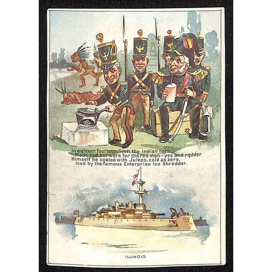 Enterprise Ice Shredder Illinois Battleship Winfield Scott Victorian Trade Card