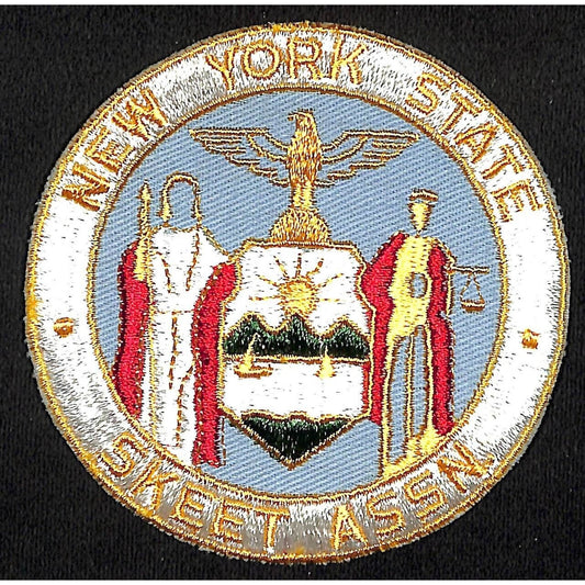 New York State Skeet Assn. Vintage Emb. Patch 3.75" VGC NOS c1970's-80's Scarce