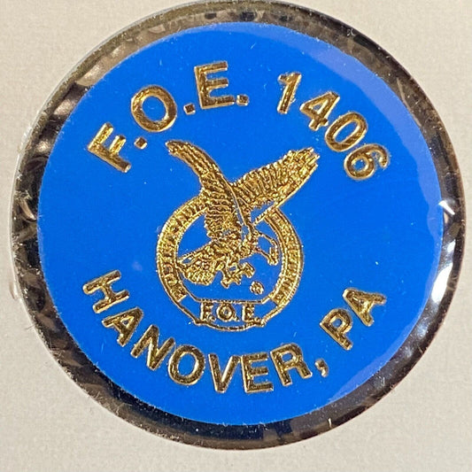 Hanover, PA F.O.E. 1406 c1970's-80's Plastic "Good For One Beer" Token Eagle