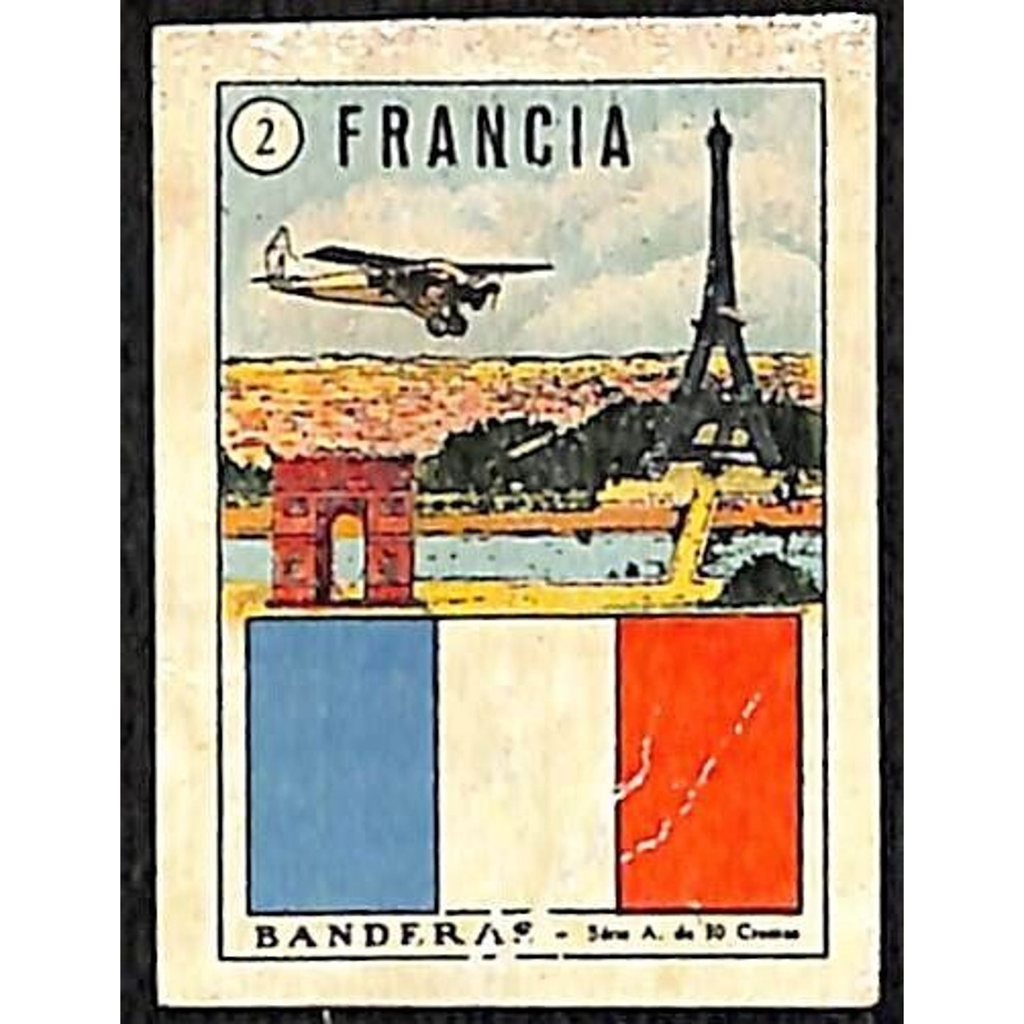 France / Francia Country Banderas / Flag Matchbox Label Series Vintage #2