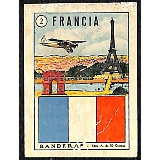 France / Francia Country Banderas / Flag Matchbox Label Series Vintage #2