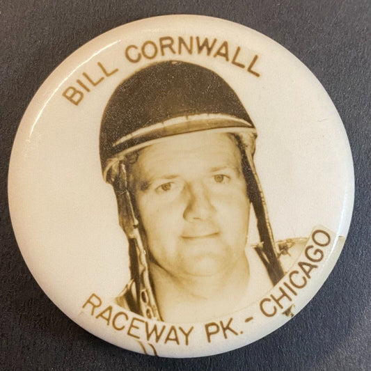 Bill Cornwall Raceway Park Chicago Steel Auto Racing 2" Pinback Button c1964 VGC