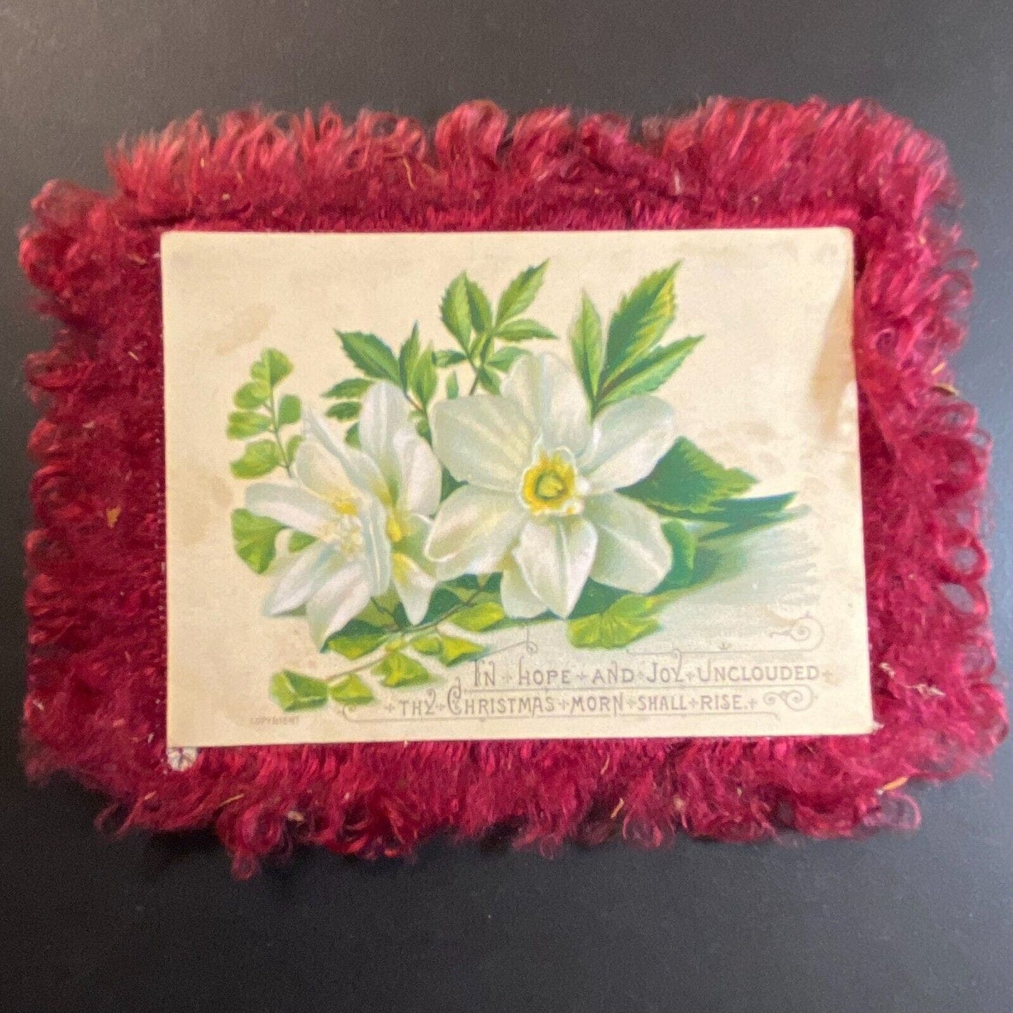Victorian Dbl. Sided Christmas Hope and Joy Greeting Card w/ Fringe