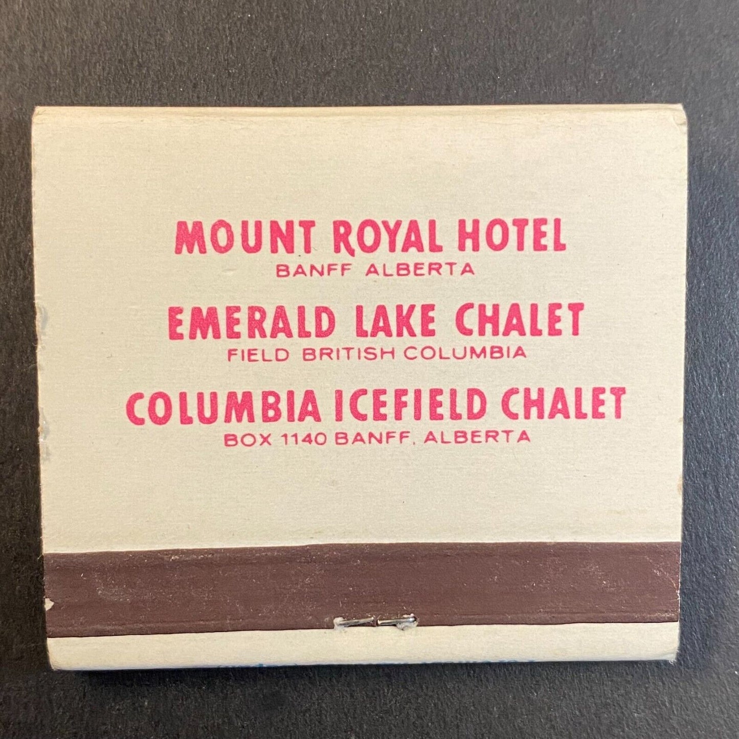 Lake Louise Banff Jasper Brewster Gray Line Full Matchbook c1973-80's VGC Scarce