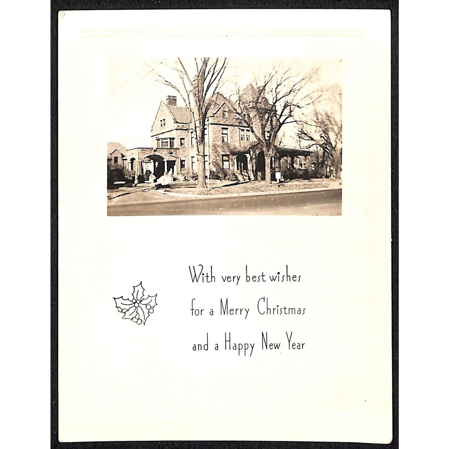 Circus Member Related Merry Christmas Card w/ Emb. Border & Real Photo* c1940's?