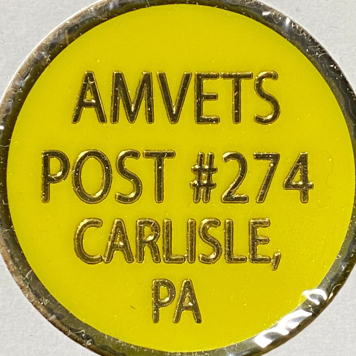 Carlisle, PA AMVETS Post 274 Plastic Drink Token G/F "Pitcher"