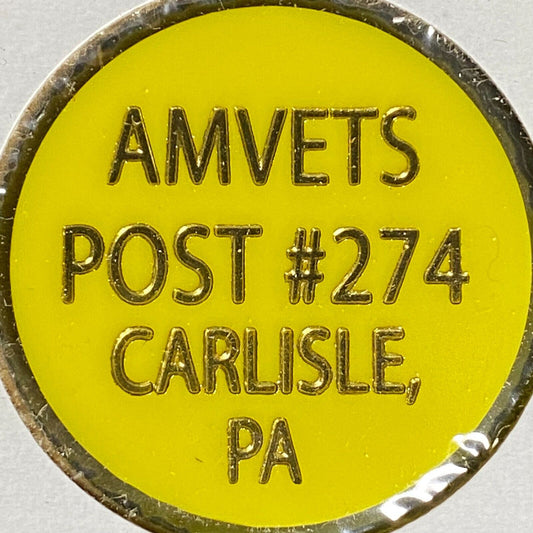 Carlisle, PA AMVETS Post 274 Plastic Drink Token G/F "Pitcher"
