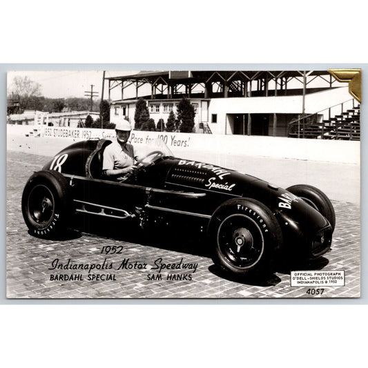 Indianapolis Motor Speedway 1952 Sam Hanks RPPC* O'Dell-Shields Postcard VGC