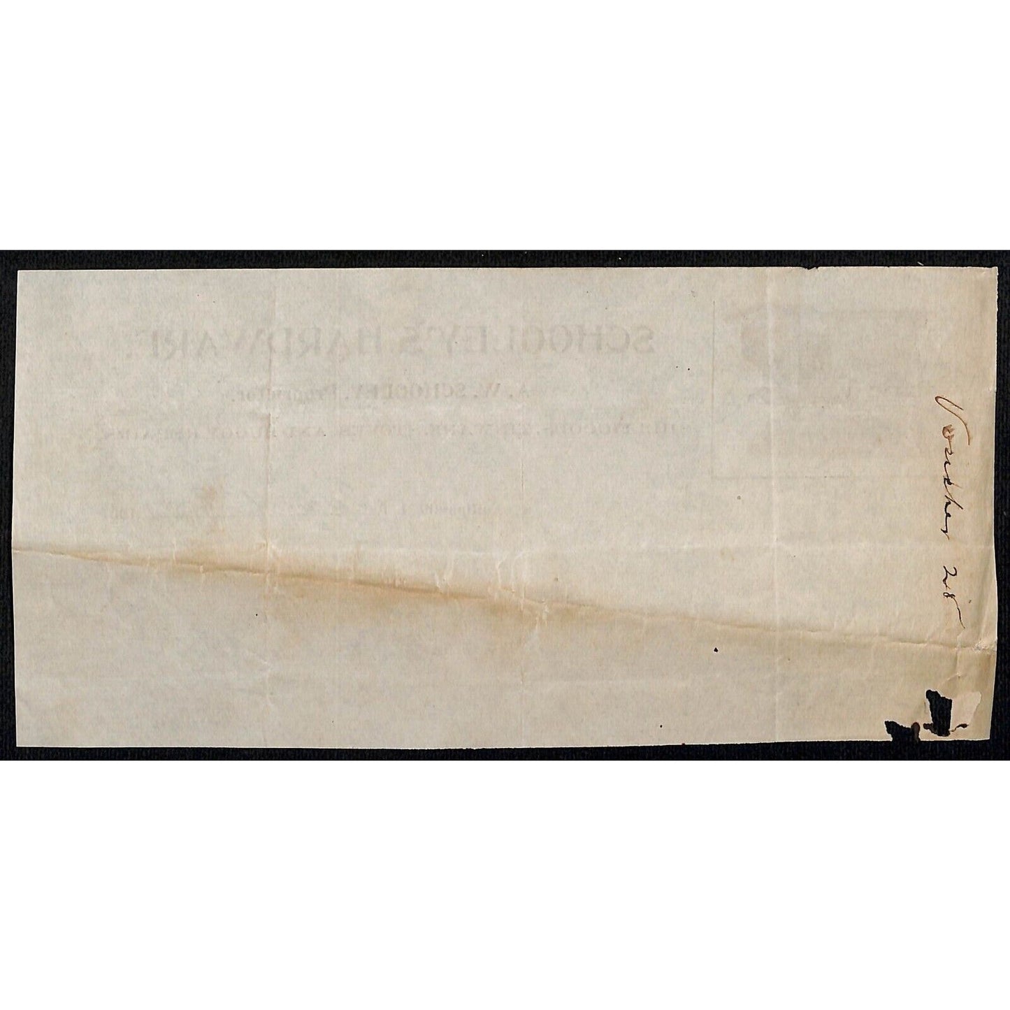 1907 Schooley's Hardware Collinsville, OK Indian Territory Receipt / Letterhead