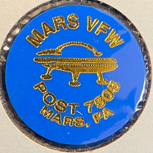 Mars, PA VFW Post #7505 c1980's Plastic Token "G/F One Drink" w/ Spaceship