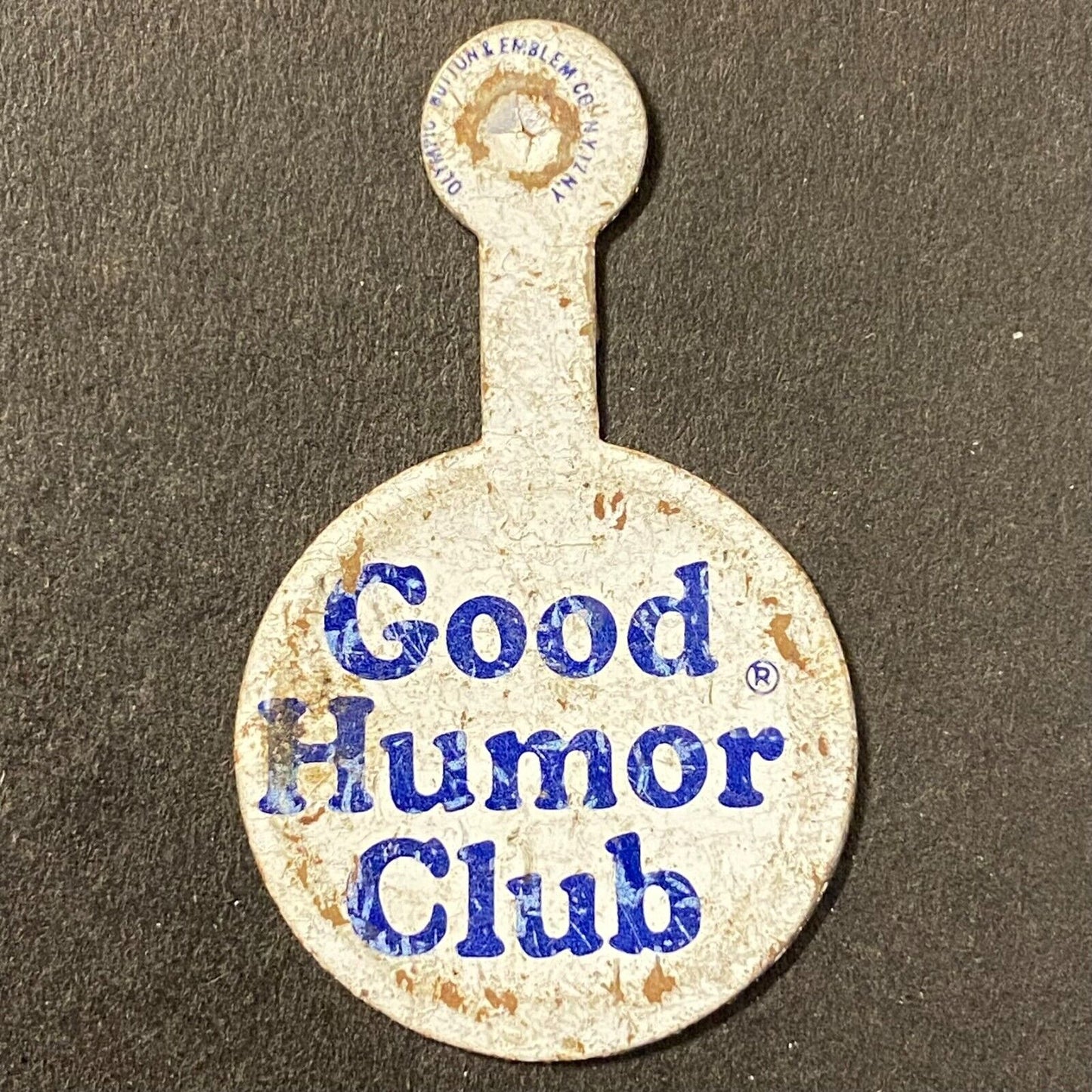 Good Humor Club Steel Fold Over Lapel Pin 7/8" Vintage