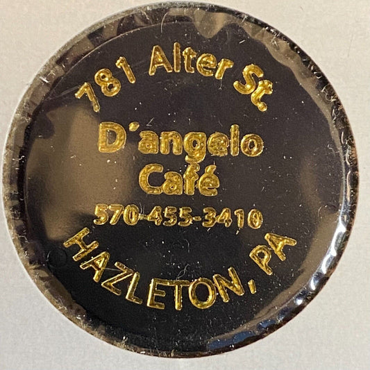 Hazelton, PA D'Angelo Cafe c1998-2000's Plastic "25c" Token