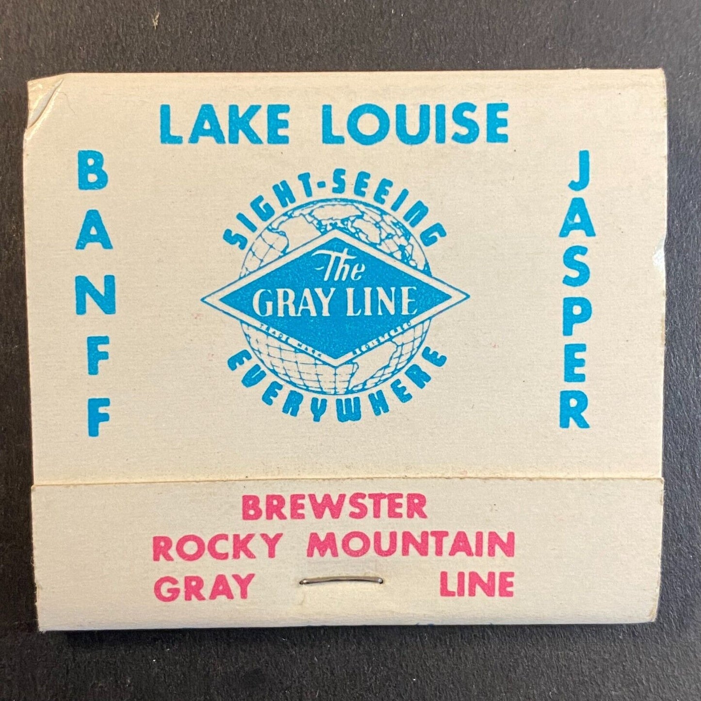 Lake Louise Banff Jasper Brewster Gray Line Full Matchbook c1973-80's VGC Scarce