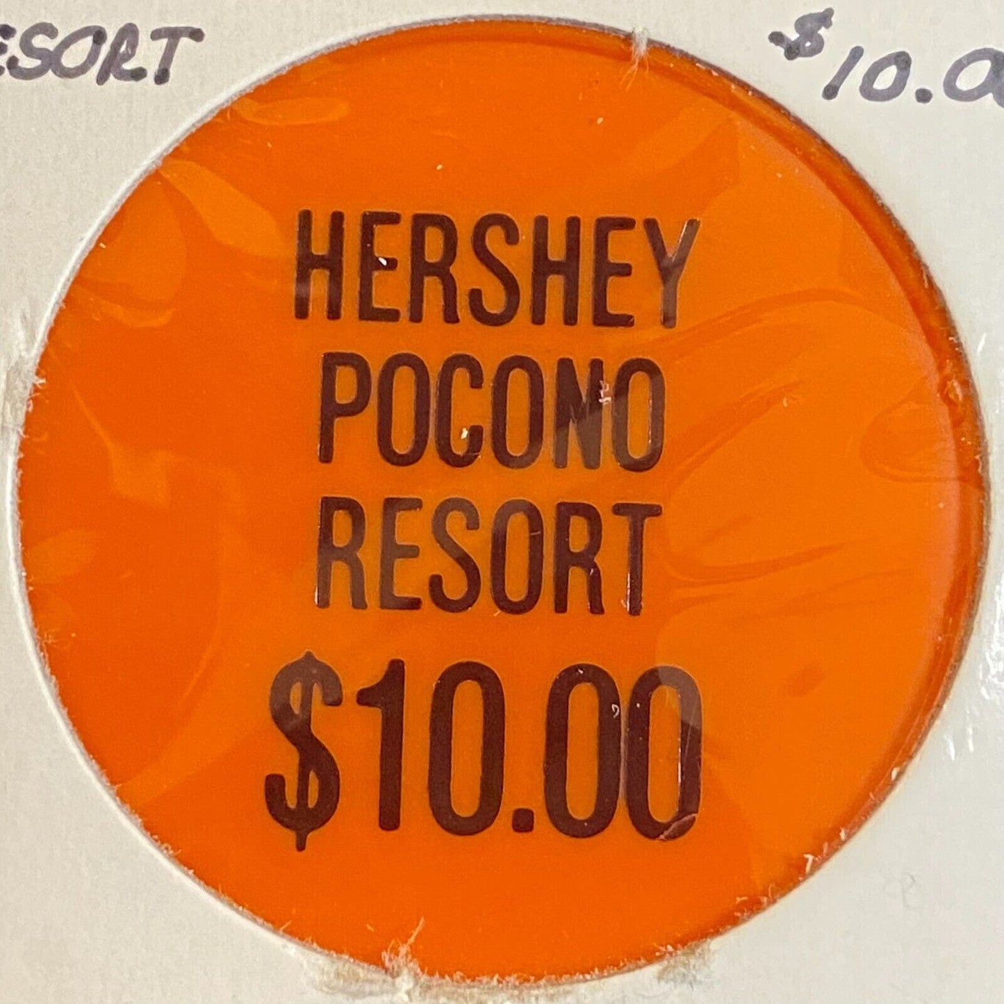 Hershey Pocono Resort c1970's-88 Plastic "$10" Token