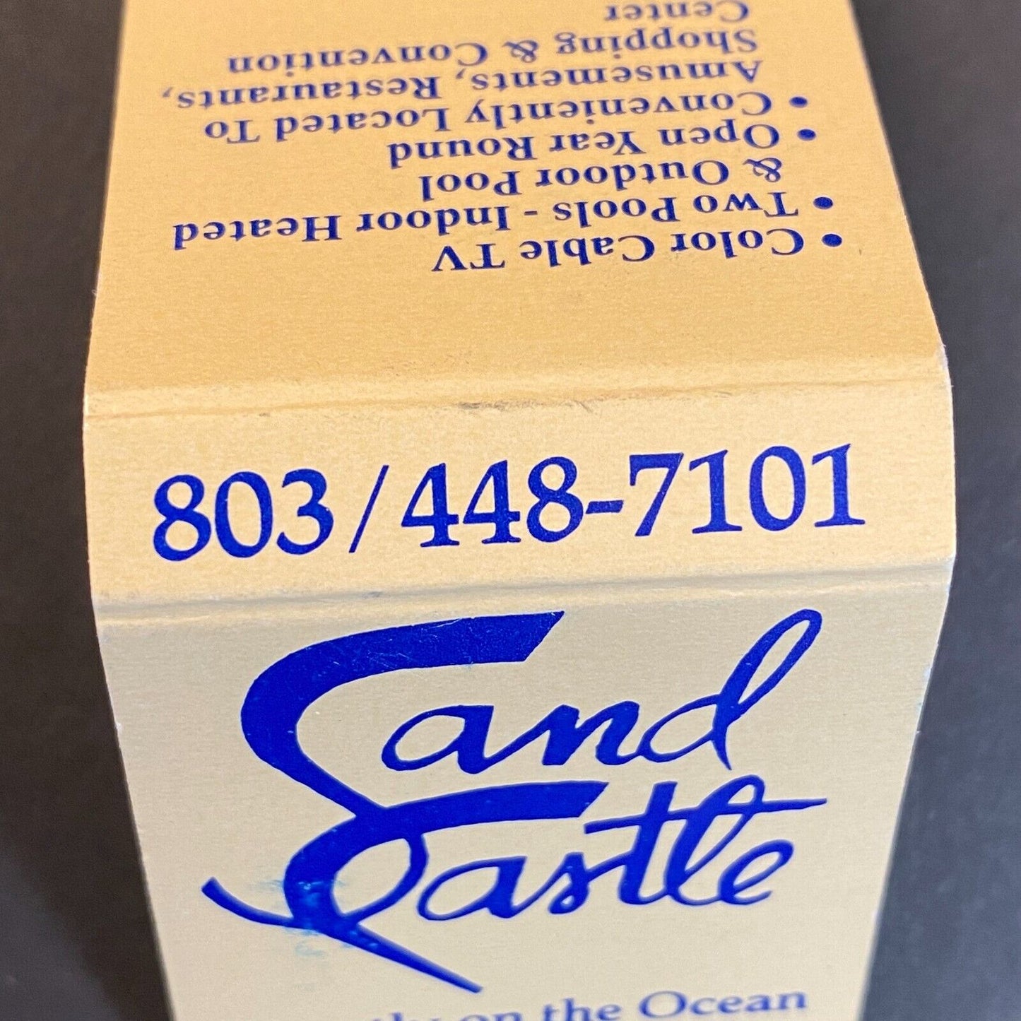 Sand Castle Motel Myrtle Beach, SC Full Matchbook c1974-80's
