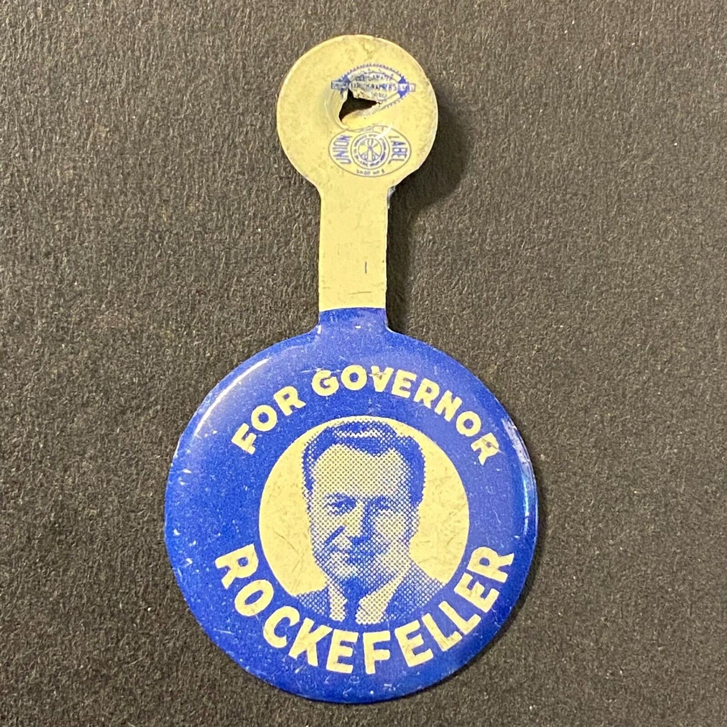 Rockefeller for Governor 1950's 3/4" Election Campaign Steel Fold Over Pin