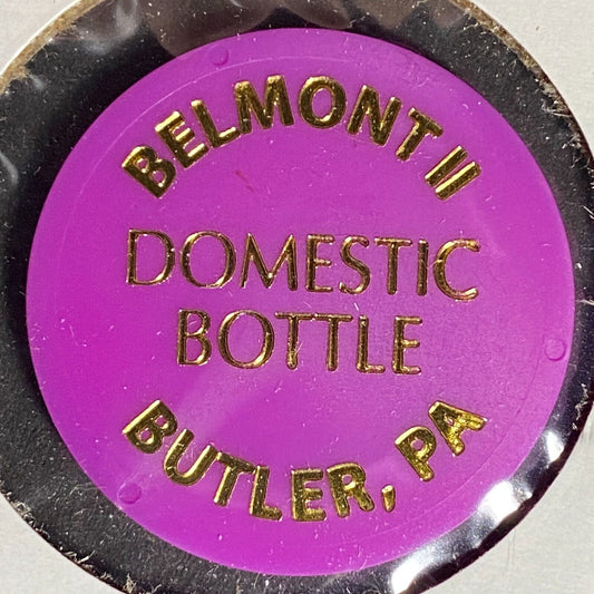 Butler, PA Belmont II (Bar) Plastic Token G/F Domestic Bottle / Well Drink