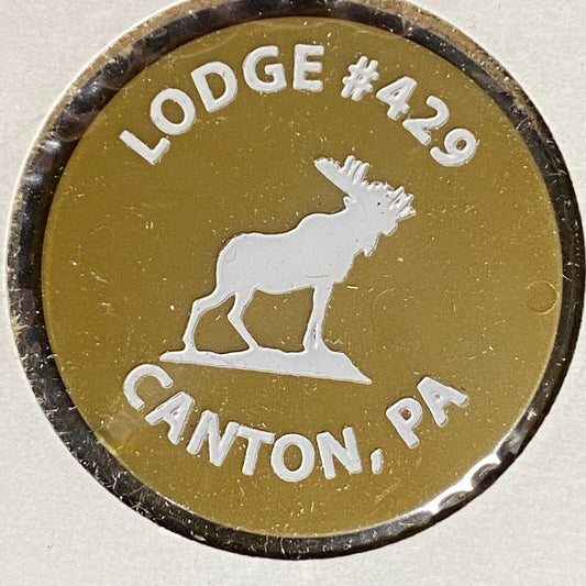 Canton, PA Moose Lodge 429 Plastic Drink Token Good for One Mug Beer