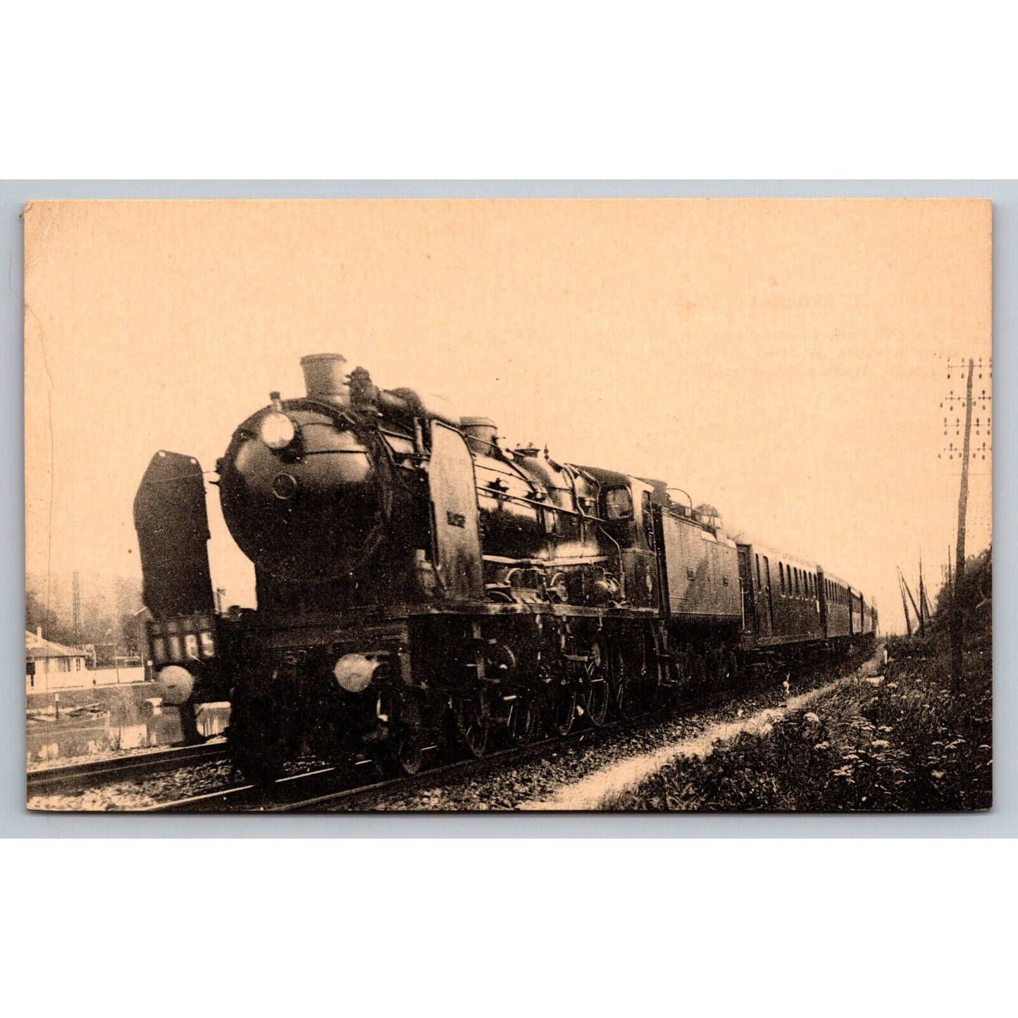 French Railroad RPPC* Postcard Machine Pacific 3.1160 c1900 H.M.P.