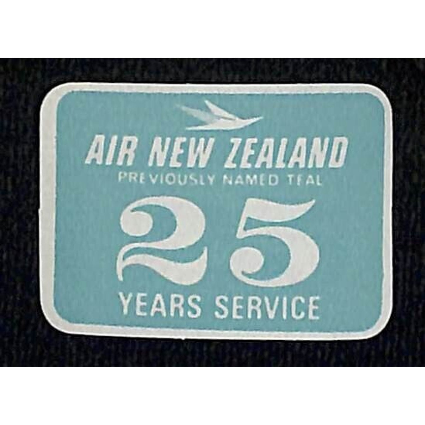 Air New Zealand Previously Named Teal Small Label 25 Years Service 1" x 1 3/8"
