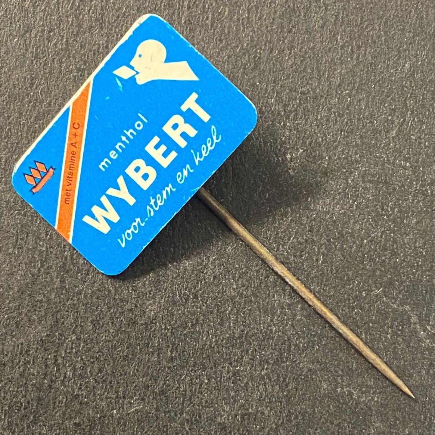 Wybert "Voice and Throat" Menthol Adv. Hat Stick Pin Vintage 13mm x 21mm