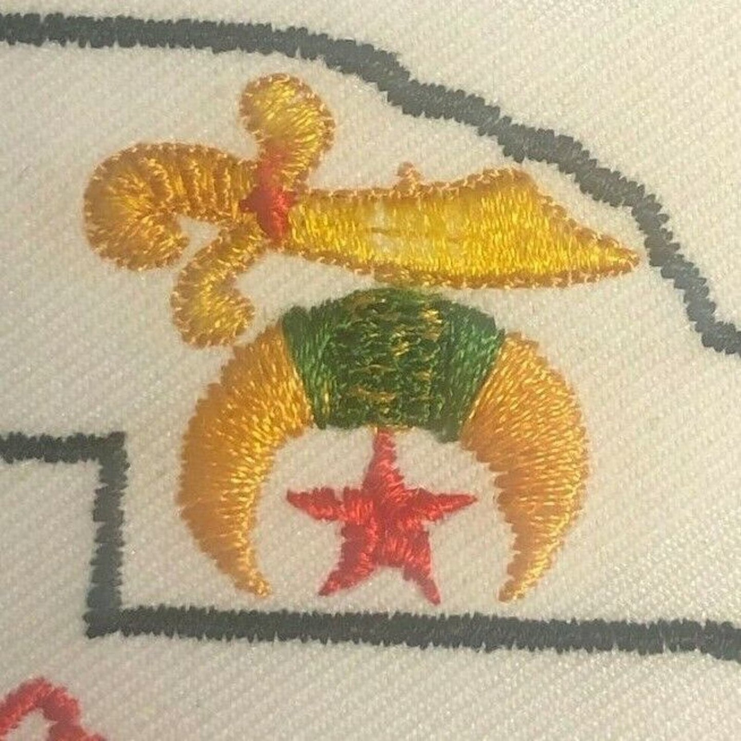 Vintage c1970's Zenobia Ottawa County Masonic Sword Crescent Embroidered Patch