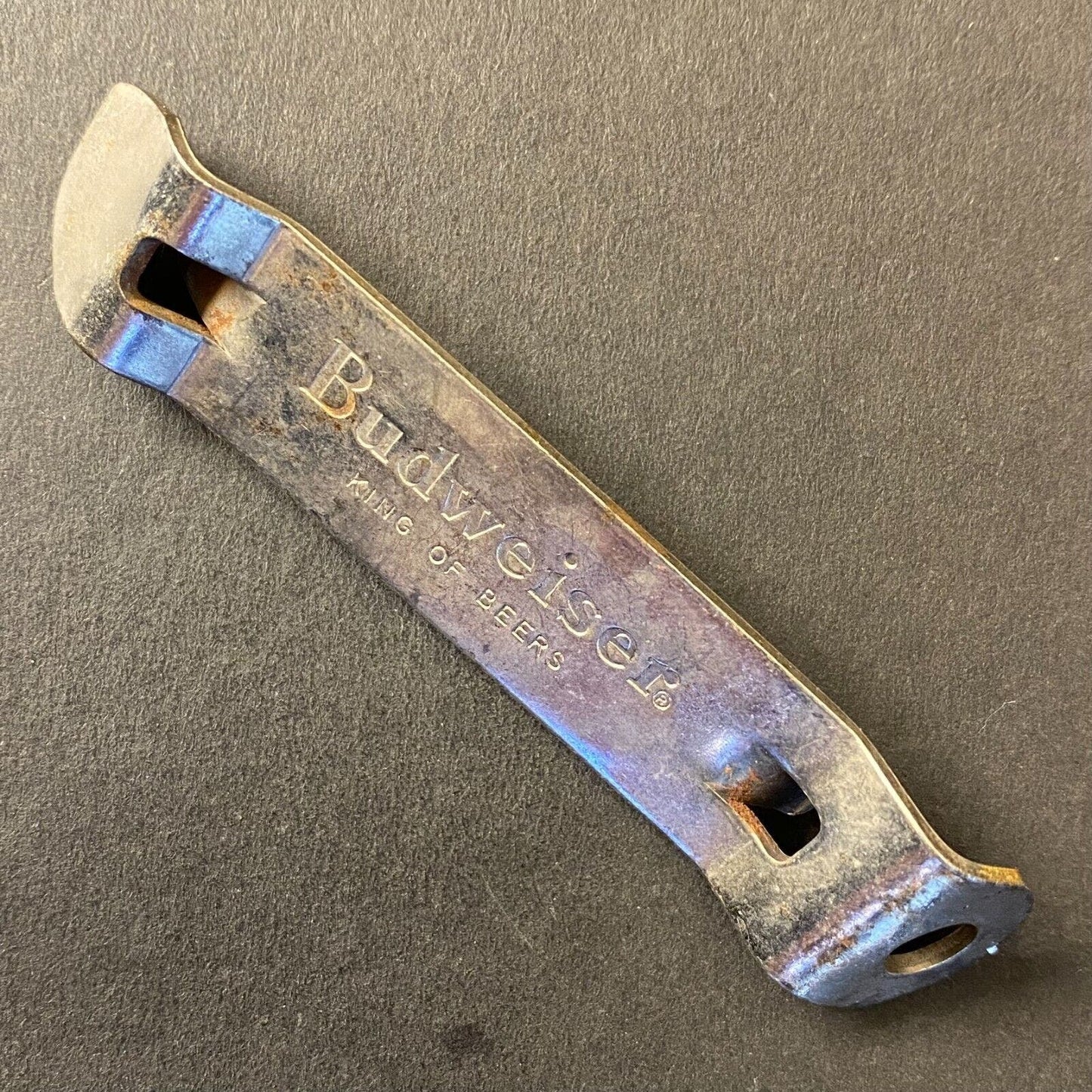 Budweiser King of Beers Vintage Small Steel Can Bottle Opener - 3"