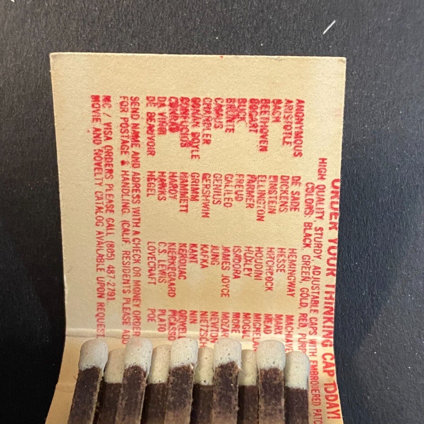 "Put on Your Thinking Cap" Groucho Einstein Full Matchbook c1973-80's VGC