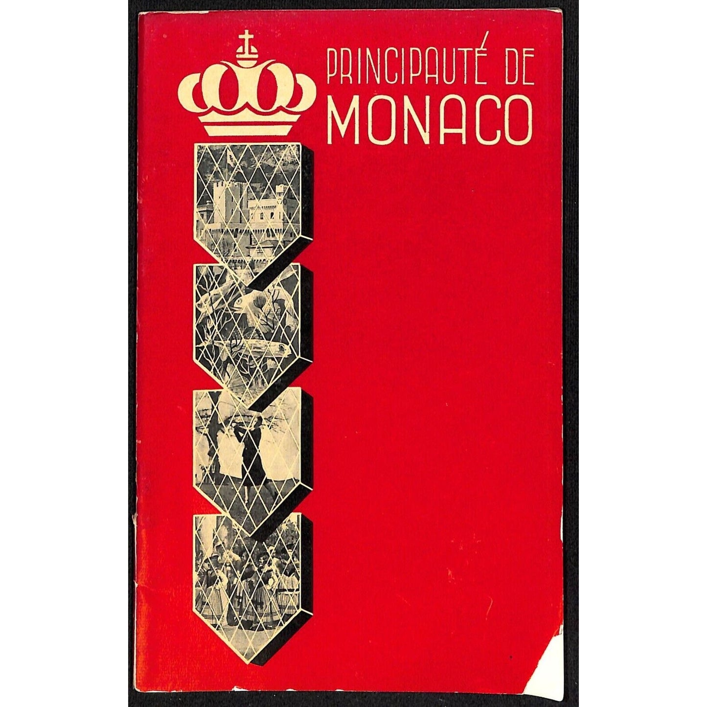 c1930's "Principauté de Monaco" Travel Brochure 32pp + Fold-Out Centerfold Pages