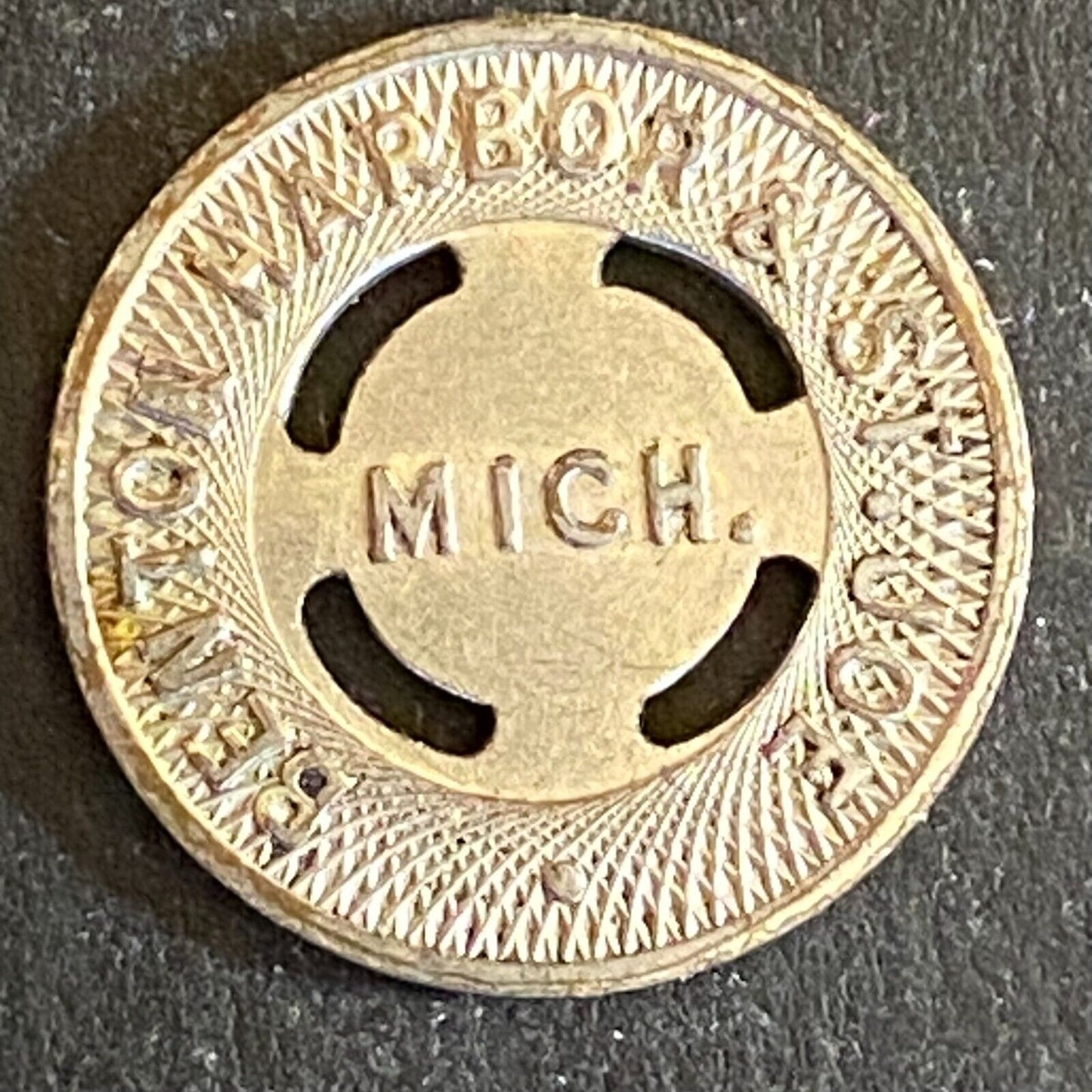 Benton Harbor & St. Joe Mich. G/F One Fare Transit Token 16mm