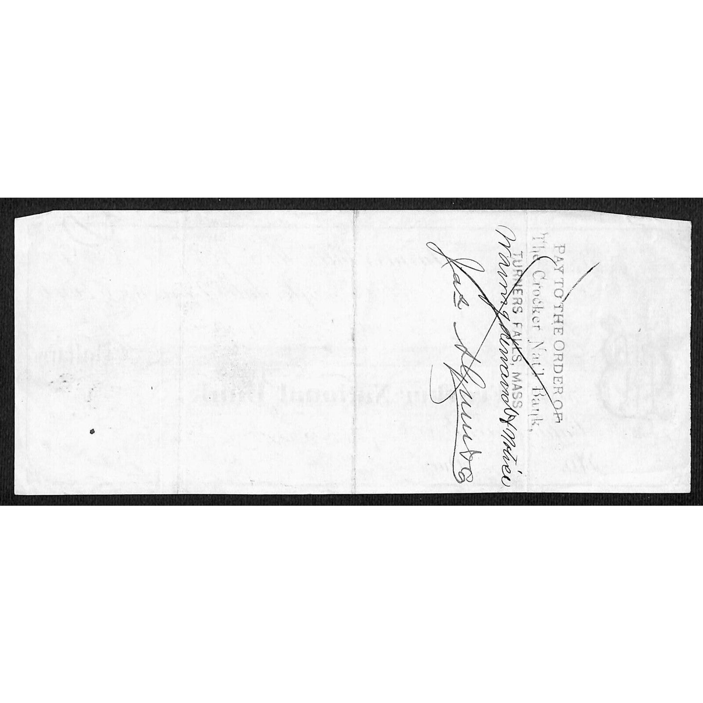 1878 Crocker NB Turners Falls $45 James A. Gunn (Grocery Store) Promissory Note