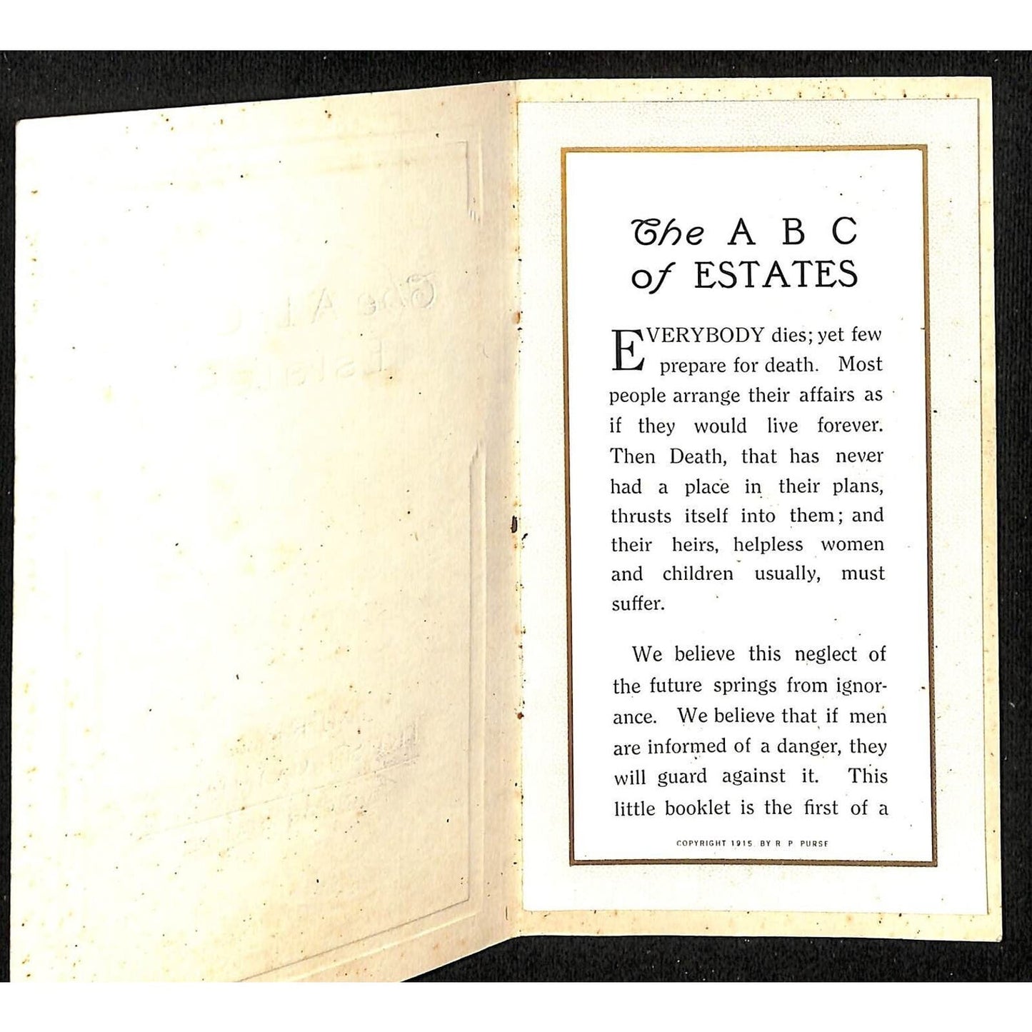 Bangor, ME Merrill Trust Co. 1916 ABC of Estates Booklet & Cover Knowlton*
