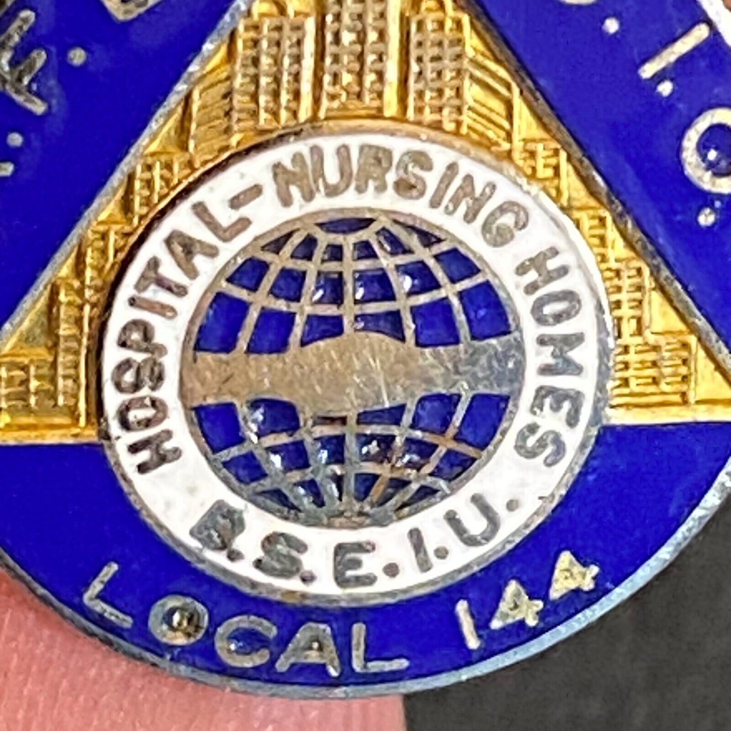 AFL CIO Hospital Nursing Homes B.S.E.I.U. Color Enameled Lapel Pin 16mm