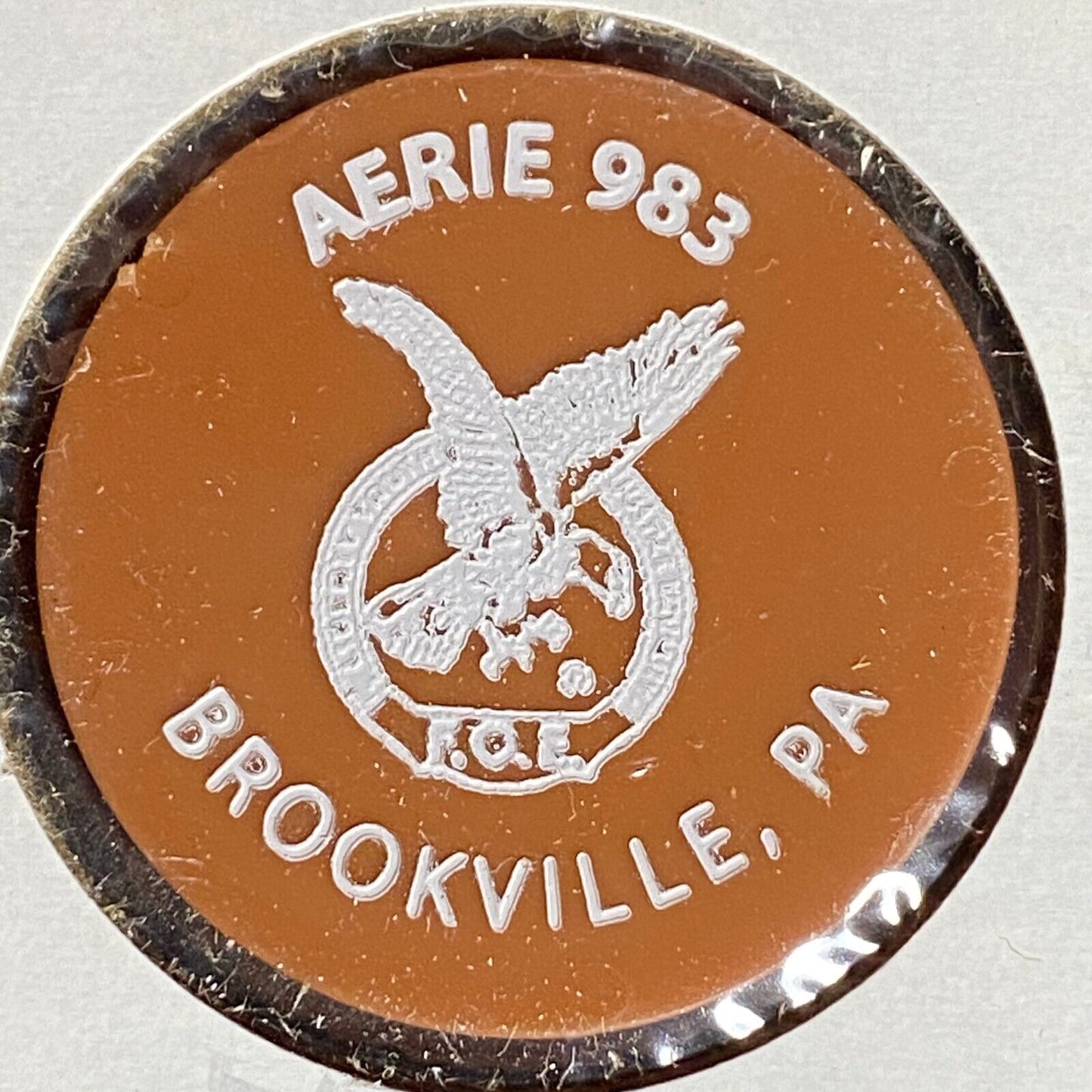 Brookville, PA FOE Aerie 983 Plastic Drink Token G/F One Premium Whiskey