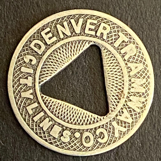 Denver Tramway Corp City Lines G/F One City Fare Transit Token 16mm (#2)