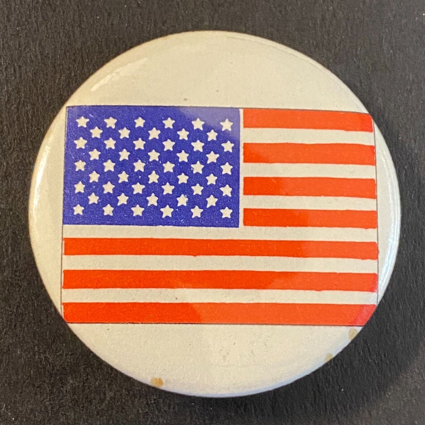 American Flag Steel Pinback 1 3/8" c1970's-80's