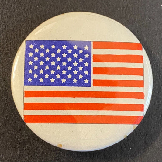 American Flag Steel Pinback 1 3/8" c1970's-80's