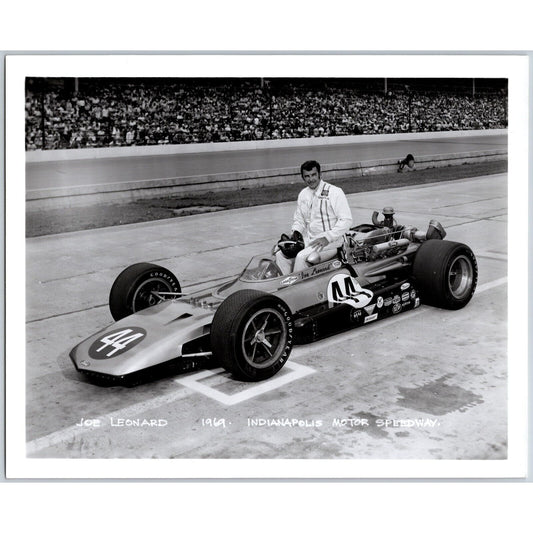 Joe Leonard #44 1969 Indianapolis Motor Speedway 8" x 10" Photo IMS Stamp VGC
