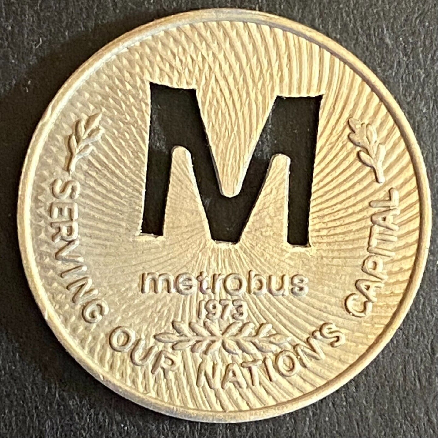 Metrobus 1973 Transit Token Metro Bus 23mm w/"M" Cutout VGC