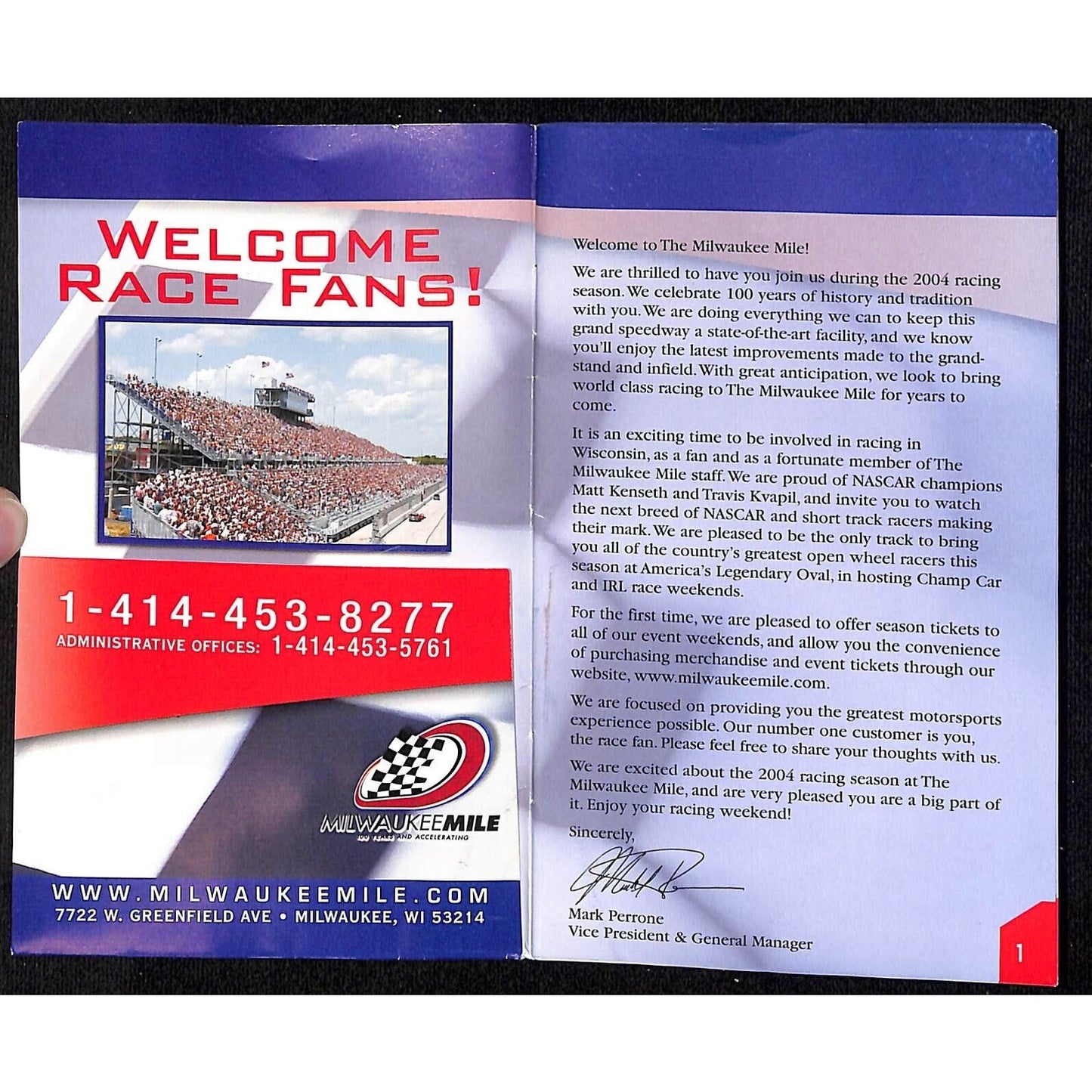 2004 Milwaukee Mile Track Information Guide 12pp VGC NOS