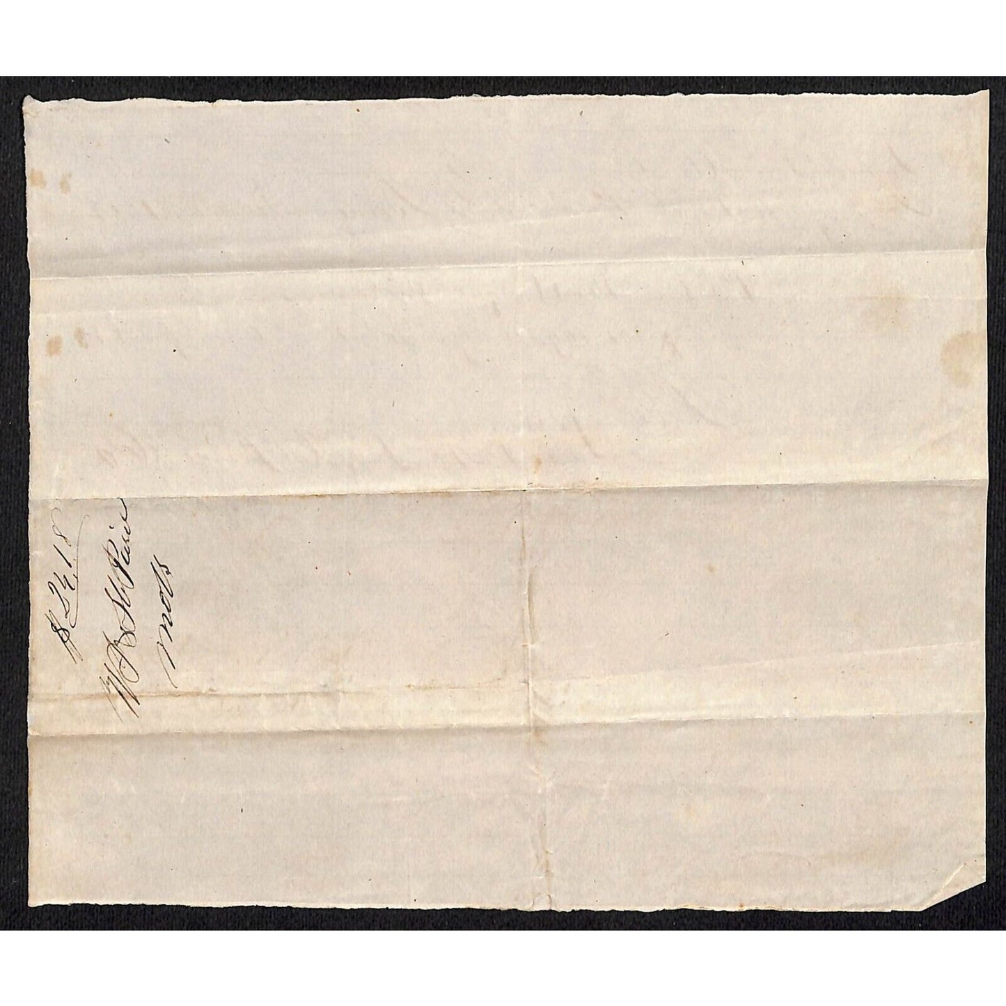 1845 Jabez Knowlton* Newburgh ME Hand Written Receipt for "Martinique Molasses"