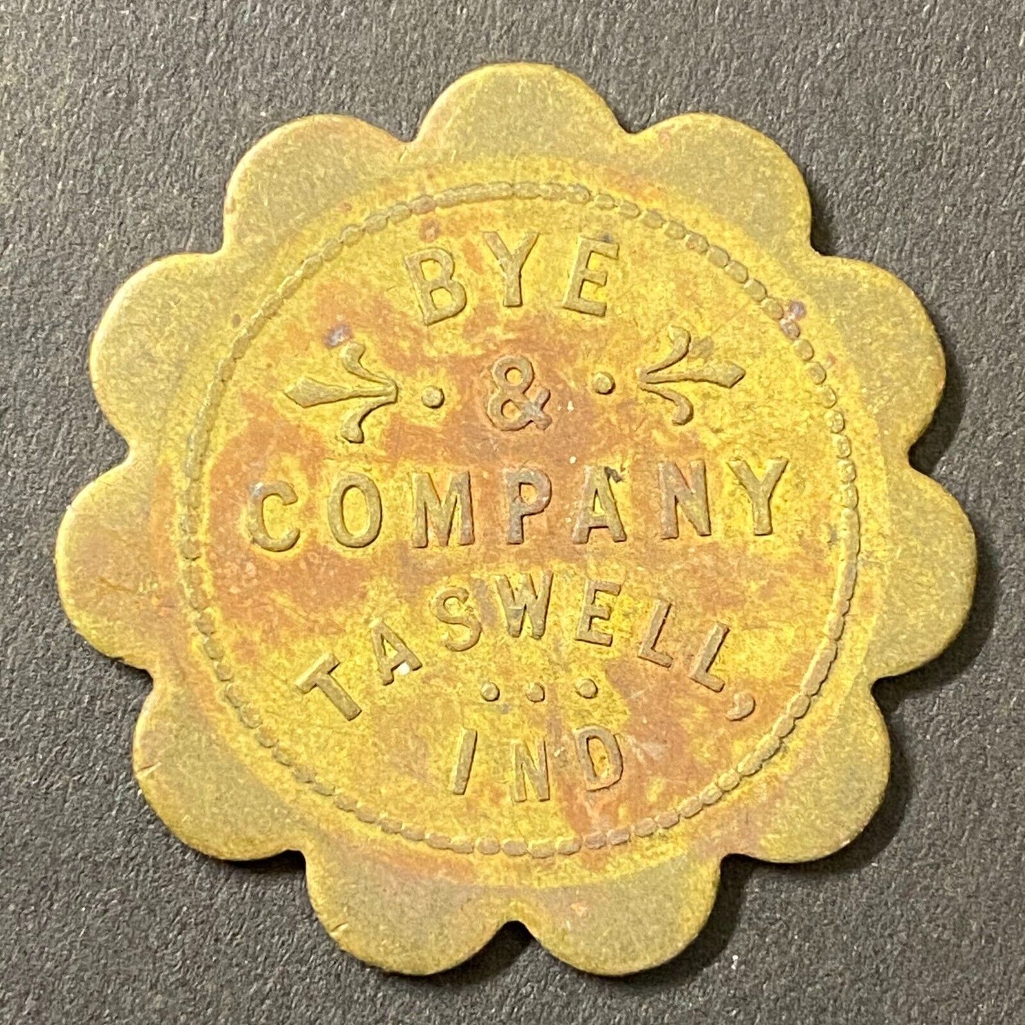Bye & Company Taswell, IN G/F 50¢ in Merchandise Token 34mm (Gen Store?*) (#1)