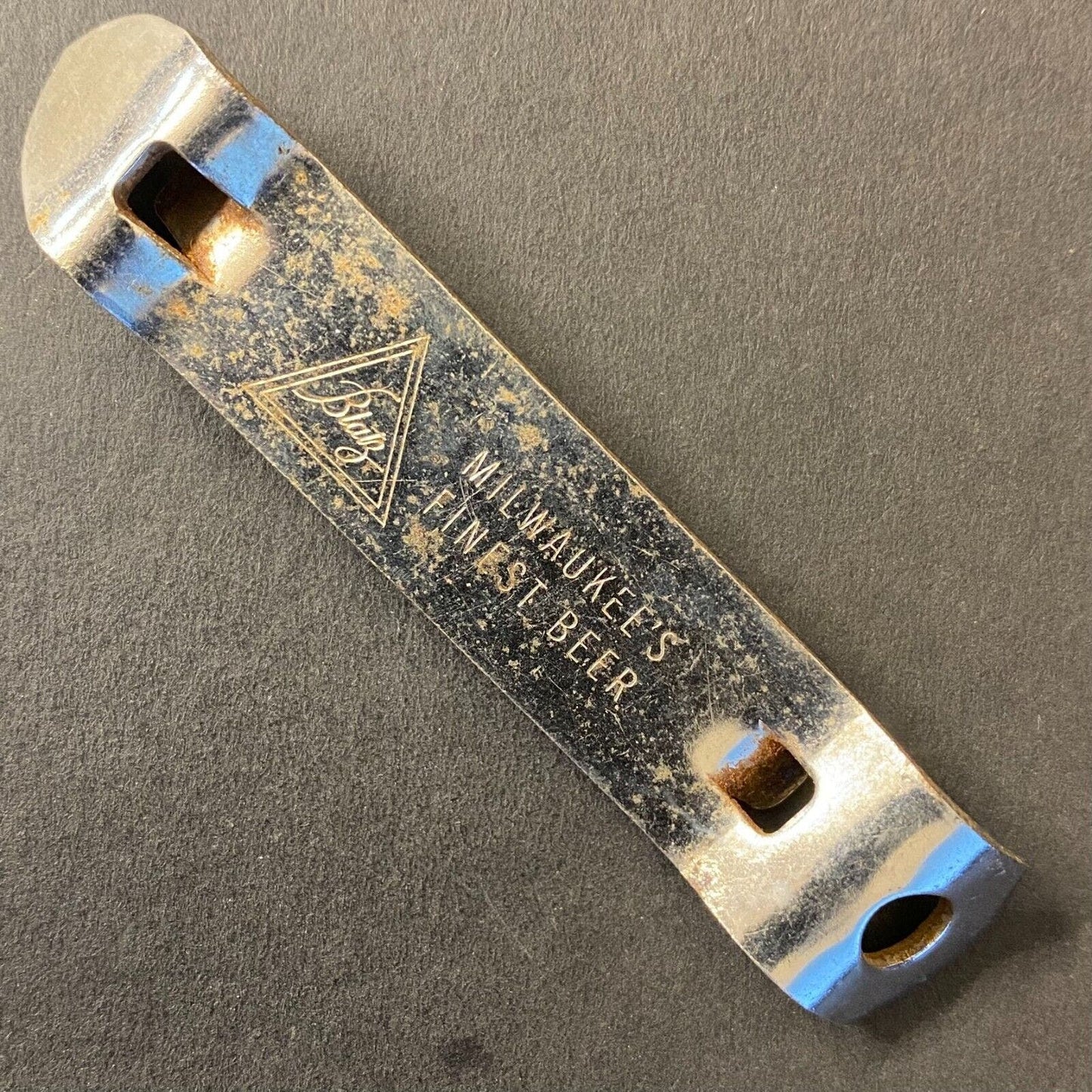 Blatz "Milwaukee's Finest Beer" Vintage Small Steel Can Bottle Opener 3 1/4"